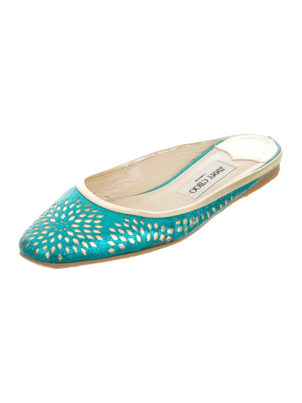 Jimmy Choo Maya Glitter Mules, Size 37 1/2